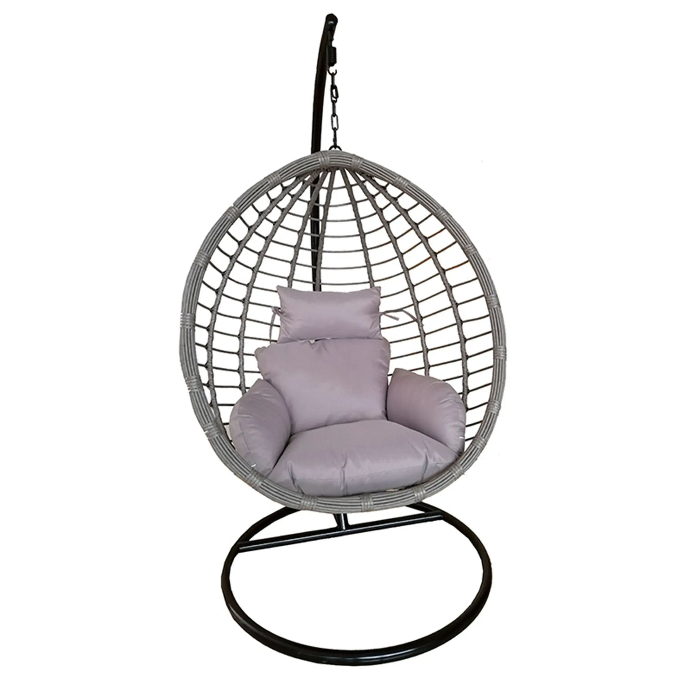 Ferro forjado Pendurado Footrest Ouro Travesseiro, Pátio Swinging Egg Stand Jola Hammock Outdoor Swing Chair Jardim/