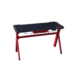 Escritorio de juegos en forma de A de alta calidad, luz led para ordenador, mesa de juegos con soporte para auriculares - Product Image 6