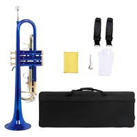 Multi Colored BB Trumpet 3-Piston Valve Lacquered Finish Brass Wind Musical Instrument for Student Beginner Band Performance