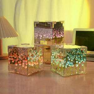 Lámpara de Mesa de Cristal 3D con Luz Nocturna, Regalo DIY Decorativo <span class=keywords><strong>para</strong></span> Restaurante, Dormitorio, Sala de Estar, USB, Acrílico, Luz Cálida Colorida - Product Image 3