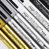 Marqueur à peinture à séchage rapide assortis de 4 couleurs régulières ensemble de stylos à peinture à base d'huile avec recharge d'encre vente en gros
