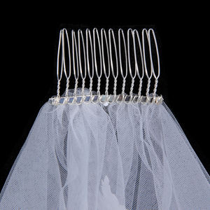 Velos de tul suaves y elegantes, velos de novia con borde corto de dos capas, velos de novia con forma de hoja de arce para mujer - Product Image 4