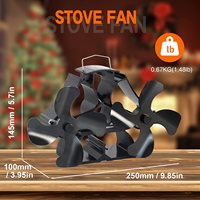 Ventilateur de poêle silencieux VODA à double moteur, 3 pales, alimenté par la chaleur, non électrique, écologique, pour poêle à granulés de bois