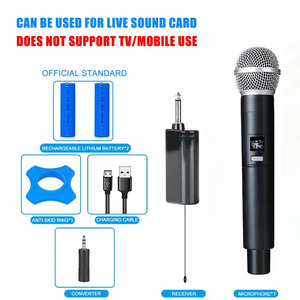 Wireless Dynamic Microphone System Portable Handheld Karaoke Microphone with Built-in Li Battery for <b>Singing</b> - Product Image 4