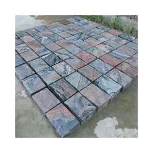 Granito rojo multicolor más barato, losa pulida de granito de Río áspero para pavimentación al aire libre, granito indio juparana Rosa Aurora - Product Image 1