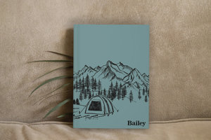 LABON <strong>Customized</strong> Personalized Name Mountain <strong>Hardback</strong> <strong>Notebook</strong> A5 Diary Paper Journal With Camping Tent Gift - Product Image 2