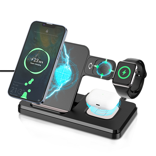 Fast Shipping Magnetic Wireless Charger 3 in 1 3W 5W 10W 15W Foldable Magnetic Phone Charger for I Series Wireless Device