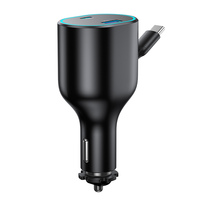 Pengisi Daya Mobil Cepat 50W Retractable PD20W+QC3.0 Port Kabel USB 2.6FT Proteksi OTP Ponsel Android/iOS Jam Tangan Pintar GAOYI CE/FCC