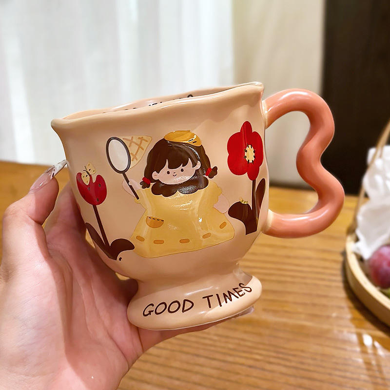 แก้วเดี่ยวลายผีเสื้อสำหรับเด็กผู้หญิง