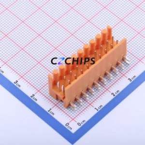 KF2EDGER-3.5-2*10P Plug-in Terminal Block Bent Lead Through Hole,P=3.5mm Board-to-Board / Socket - Open 2x10P 3.5mm Orange - Product Image 1