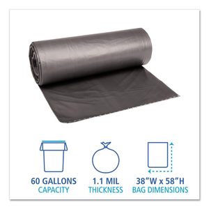 Bolsas de Basura Grises Extra Resistentes Boardwalk 3858SEH, 38x58, 60 Galones, 1.1 Mil, 4 Rollos de 25 Unidades - Product Image 3