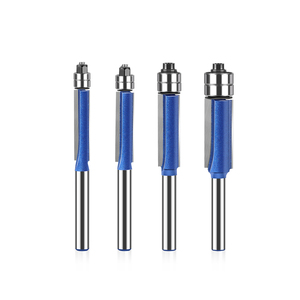 <span class=keywords><strong>Fraise</strong></span> <span class=keywords><strong>à</strong></span> défoncer <span class=keywords><strong>à</strong></span> double roulement, queue ronde de 1/4 pouce et 6 mm, 2 dents en carbure, outils de travail du bois, jeu de fraises droites - Product Image 1