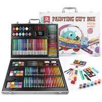 Coffret cadeau de peinture personnalisé facile à verrouiller Prix fournisseur 145 pièces de fournitures d'art kit d'art d'usine pour enfants
