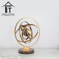 Globe terrestre moderne de luxe en marbre et métal pour bureau, objets décoratifs et accessoires pour la maison