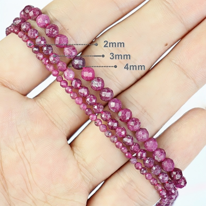 JD GEMS Wholesale 2/3/4mm Micro Faceted Natural Gemstone Beads Loose Stone Beads Ideal for DIY Bracelet Necklace Making