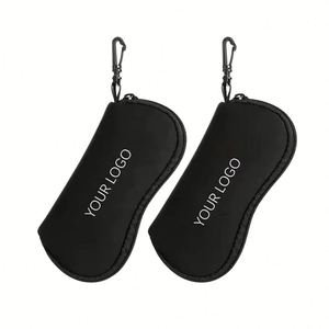Wholesale Black Print Neoprene Glasses Case Eyeglasses Soft Sunglasses Pouch Bag With Belt Clip - Product Image 4