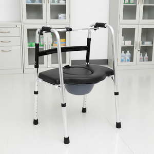 Deambulatore Pieghevole di Alta Qualità con Sedile e Apertura per WC, Aiuta Anziani e Disabili <span class=keywords><strong>a</strong></span> Camminare e Stare in <span class=keywords><strong>Piedi</strong></span> in Sicurezza - Product Image 1