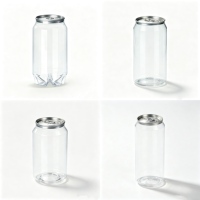 Bouteilles de boisson cylindriques transparentes jetables Safecare en PET de qualité alimentaire, hermétiques avec anneau de traction, 300ml, 350ml, 400ml, 500ml, pour jus