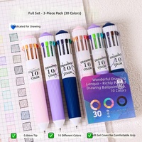 Ensemble de stylos à bille colorés en plastique de qualité artistique, haute pigmentation, séchage rapide, multicolores, pointe fine 0,8 mm, pour le dessin et le ombrage