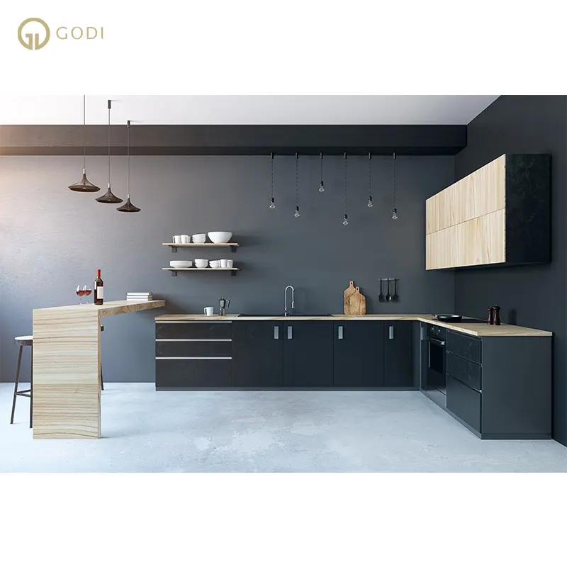 GODI One Stop Free Design Whole House Customization Factory Price Modern Modular Kitchen Furniture Designs Kitchen Cabinets