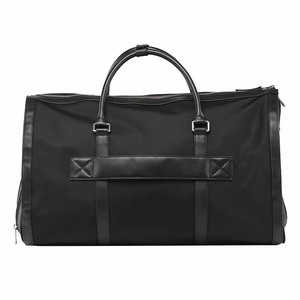 Nylon Leather Trim 2 in 1 Hanging Suit Bag Carry <strong>on</strong> Shoe Compartment Weekend Trip Bag Travel Convertible Garment Duffel Bag - Product Image 1