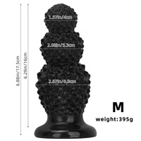 Ventouse à grande puissance avec inserts perlés, Plug anal extra-large fileté, Dilatateur anal en forme de pieuvre, Grand godemiché HMPVC392