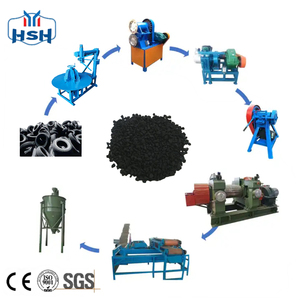 Full Automatic Waste Tire Recycling Rubber Powder Making Machine / Tyre Rubber Crumb Production Line