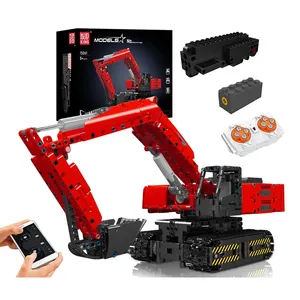 Mould King 15062 Technical Red Motorized Mechanical Digger Truck Model Enginering Car DIY Assembly Brick Toy Building Block Sets