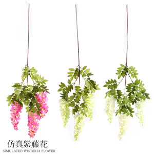 <b>Artificial</b> Wisteria <b>Flowers</b> 102cm Purple Pink Green Plastic Silk Decorative <b>Vines</b> Wedding Home <b>Decoration</b> - Product Image 5