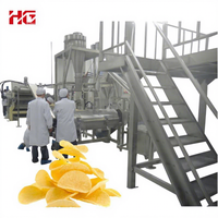 Ligne de production de chips de pommes de terre entièrement automatique et empilable HG, machine à fabriquer des chips de pommes de terre empilables avec formage et friture 100-1000 kg/h