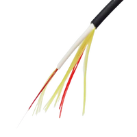 Kabel Serat Optik NX CORE Ftth 1fo 1 2 Core Bulat 5.0mm Selubung Ganda 4.6mm G657a2 Kabel Drop Bulat Indoor/Outdoor 1km
