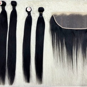 Prix de gros Cheveux brésiliens 4 Bundles avec frontal, 100% cheveux humains garantis - Product Image 5