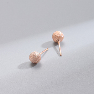 Pendientes <span class=keywords><strong>de</strong></span> Botón <span class=keywords><strong>de</strong></span> Plata <span class=keywords><strong>de</strong></span> Ley 925 con Bola <span class=keywords><strong>de</strong></span> Oro <span class=keywords><strong>de</strong></span> 18K <span class=keywords><strong>de</strong></span> 3/4/5/6 mm con Cuentas Esmeriladas para Mujer, Joyería Fina, Accesorios para Orejas - Product Image 5