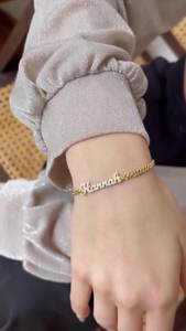 Dropshipping nombre personalizado mujer chapado en oro 316L Acero inoxidable tobillera perla carta personalizada regalo - Product Image 3