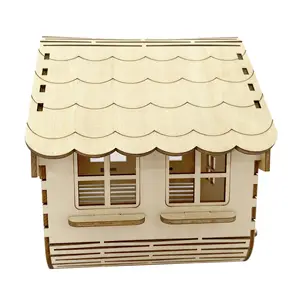 カスタムウッドミニチュアドールハウス卸売アセンブリ教育用木製3d Diy教育用木製おもちゃ子供用