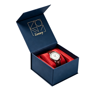 Caja de regalo magnética personalizada para reloj, estilo libro, caja de embalaje de papel de lujo para reloj, inserto de terciopelo EVA personalizado, logotipo con estampado en caliente para reloj - Product Image 1