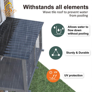 EUR ช่องหน้าต่างแมวทำจากไม้เฟอร์สำหรับสัตว์เลี้ยงทนทานพร้อมหลังคากันน้ำแบบหมุนได้ประตูสำหรับหน้าต่างในร่ม - Product Image 3