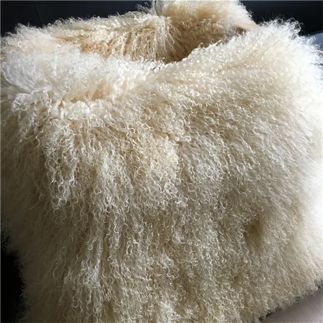 Echte Lammhaut Custom ize Design Viele Farben Mongolian Fur Scarf