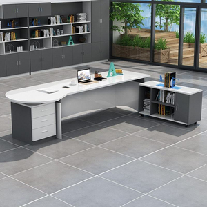 Ensemble de bureau et chaise de direction moderne LS avec matériau MDF, niveau E1, garantie 5 ans, design minimaliste et moderne - Product Image 2