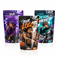 Sachet Mylar Personnalisé 3,5g Anti-Odeur ZA Pack Street Sport Smoking Character Emballage Brillant Pochette Autoportante