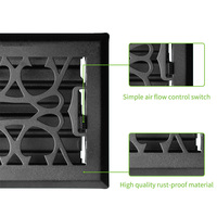 LAKESO 4*10'' 4*12'' Grille de ventilation au sol en acier satiné de haute qualité, style victorien moderne, installation facile, pour maison et entrepôt