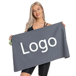 Custom Logo Ontwerp Afdrukken Multi-Color Microfiber Handdoek Met Elastische Band Sport Gym Handdoeken