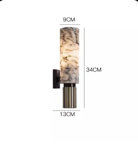 JACKSUN Marble Cylindrical <strong>Hallway</strong> Wall Lamps Black Gold Brass Long Vanity Wall Scones Corridor Stairs Stone Wall <strong>Light</strong> <strong>Fitting</strong> - Product Image 6