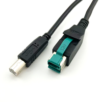 Câble d'imprimante USB vers USB2.0 Type B alimenté par 12V, câble de données pour imprimantes de reçus IBM HP Epson