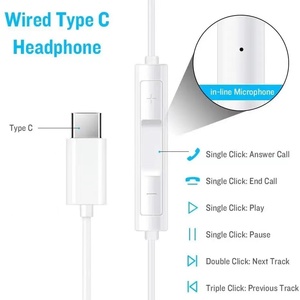 Écouteur de type C avec contrôle du volume du microphone CM33 pour casque d'oreille <span class=keywords><strong>HUAWEI</strong></span> <span class=keywords><strong>Mate</strong></span> 60 P60 Pro Nova13 SE 6 7 - Product Image 4