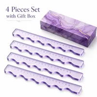 Nouveauté : Poussoirs de Mahjong en Acrylique Forme Vague, Supports Antidérapants Transparents pour Tuiles de Mahjong, Accessoires pour Jeu de Mahjong Américain