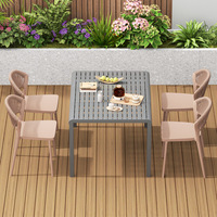 Table de salle à manger et de café extensible moderne en plastique marron avec panneau de commande, pour l'extérieur, le salon, la maison, le restaurant et le jardin
