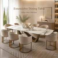 Ensemble de table à manger très vendu, 8 chaises, plateau de table de 12 millimètres, vente en gros, mobilier moderne pour la maison