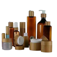 Produsen OEM botol bambu 30ml 60ml 2oz 4oz tutup kayu & bambu untuk sampo & Lotion kemasan kosmetik