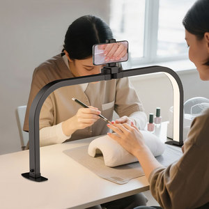 Lámpara de Escritorio LED de <span class=keywords><strong>Media</strong></span> <span class=keywords><strong>Luna</strong></span> para <span class=keywords><strong>Uñas</strong></span>, Luz de Belleza para Manicura, Temperatura de Color Ajustable, Portátil para Hogar y Salón, Suministro al por Mayor - Product Image 6